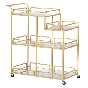Camarera metal dorado cristal 75x40x85 cm