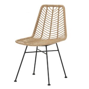 Silla ratán sintetico natural negro 46x60x83 cm