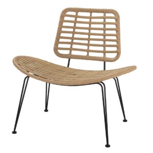 Silla ratán sintetico natural negro 87x63x79 cm