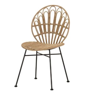 Silla ratán sintetico natural negro 53x56x82 cm