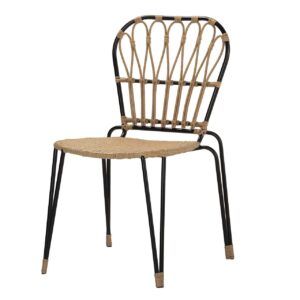 Silla ratán sintetico natural negro 47x58x86 cm