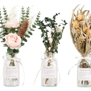 Set 3 bouquets c/jarrón surt h. 37 cm