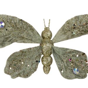 Pin mariposa dorado verde 11x2x13 cm