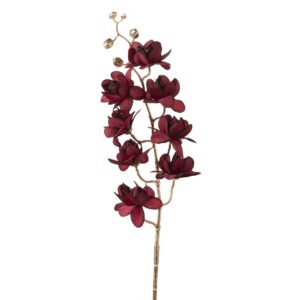 Rama flores poliéster rojo 15x10x105 cm